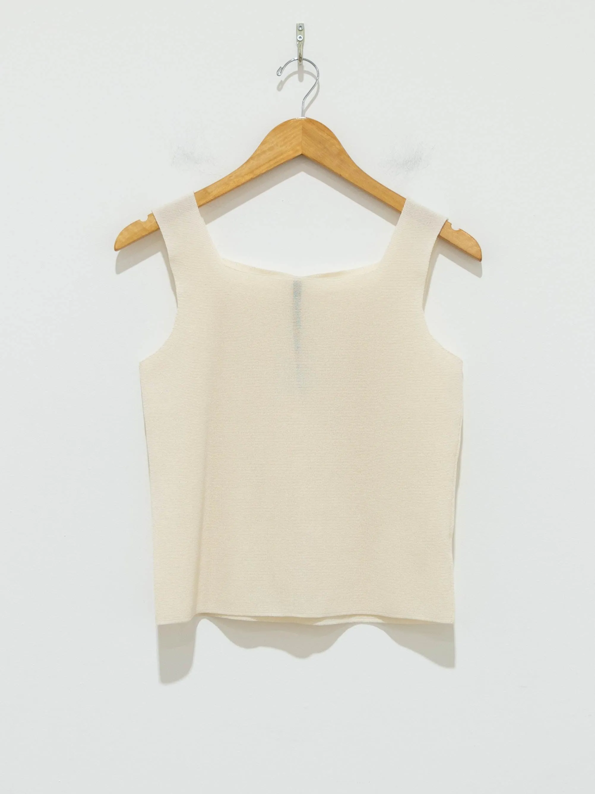 Squared Tank Top - Cream Light Cotton Knit