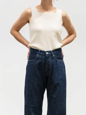 Squared Tank Top - Cream Light Cotton Knit