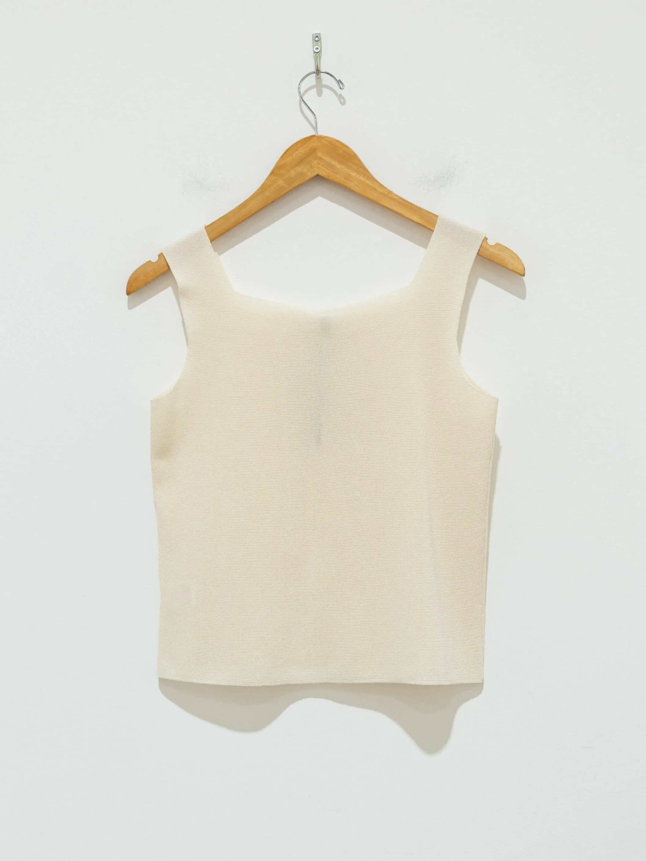 Squared Tank Top - Cream Light Cotton Knit