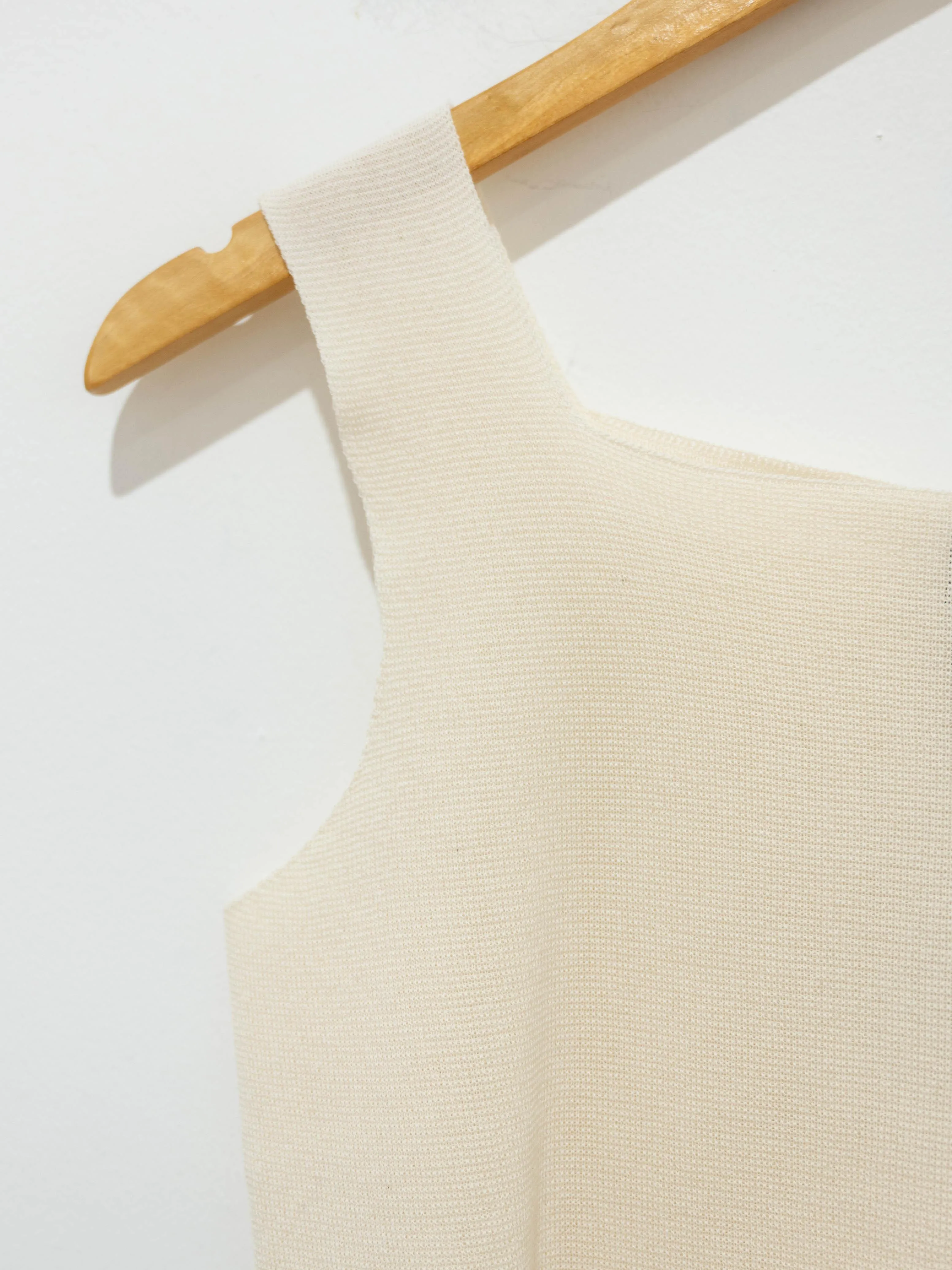 Squared Tank Top - Cream Light Cotton Knit