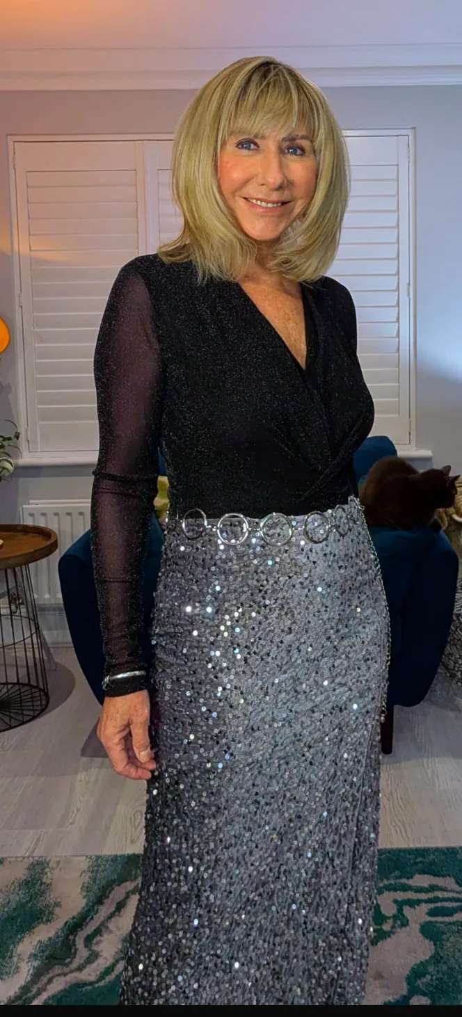 Stacy Silver Sequin Skirt