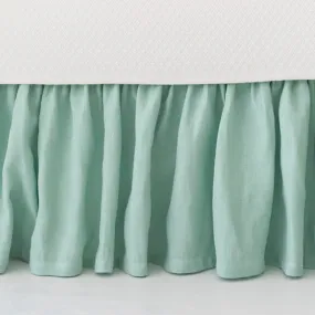Stone Washed Linen Paneled Bed Skirt