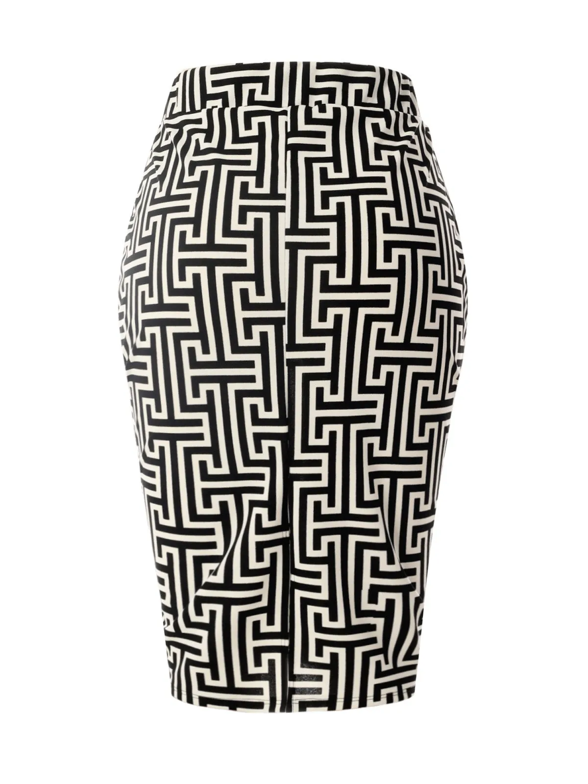 Stretch  Knee Length Midi Bodycon Flower Print Pencil Skirt