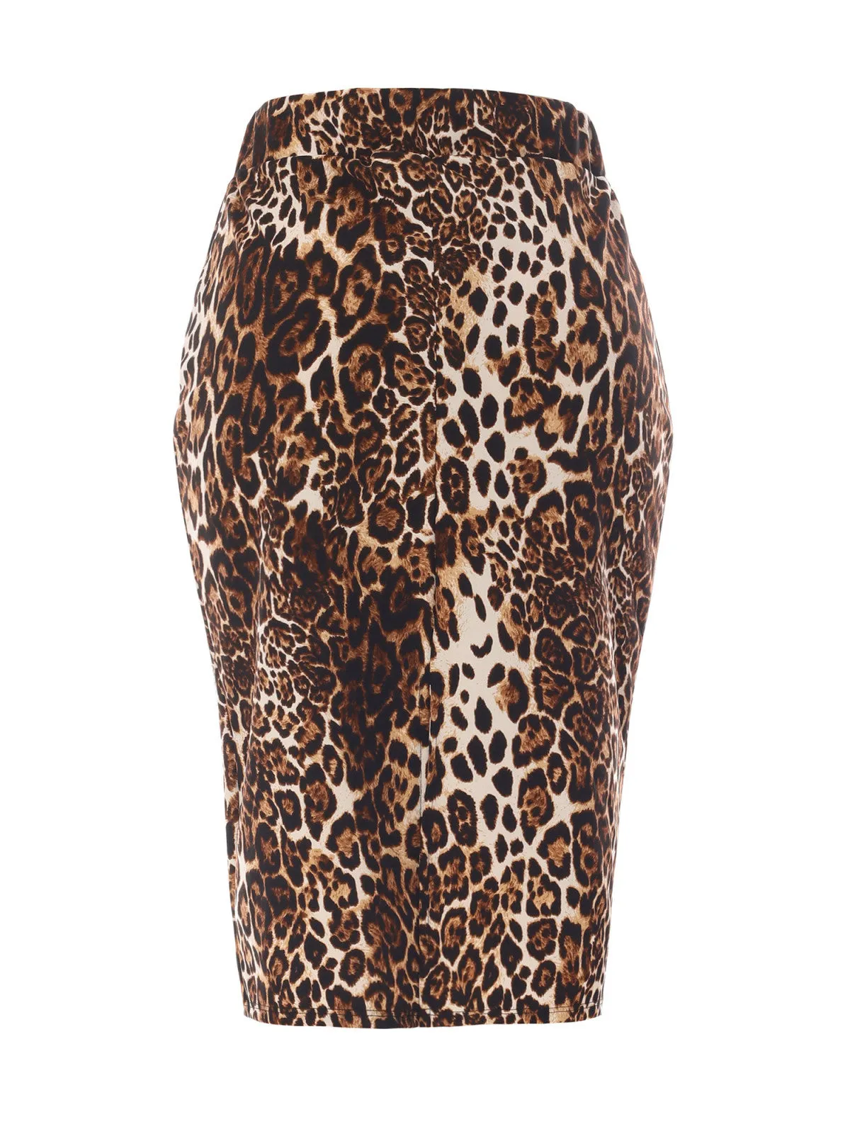 Stretch  Knee Length Midi Bodycon Flower Print Pencil Skirt
