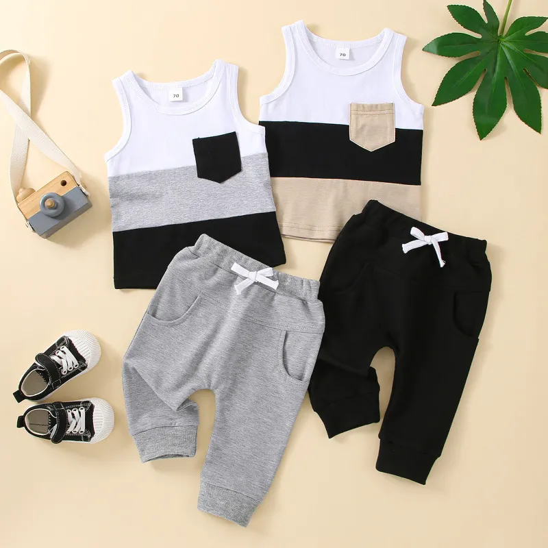Striped Tank Top and Sweatpants Set