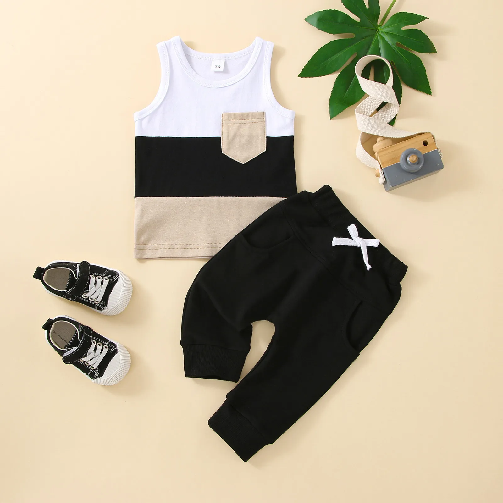 Striped Tank Top and Sweatpants Set