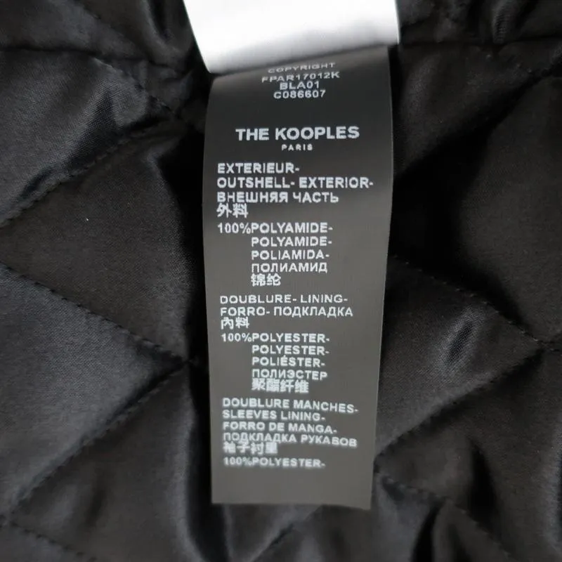 The Kooples Oversized Hooded Parka Black Size 2 Faux Fur-Trim Coat NEW