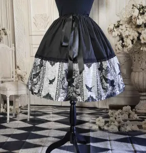 The Raven Gothic Rockabilly Full Skirt  - 50's Style Costume Skirt - Halloween Raven Costume