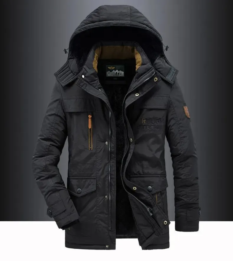Thermos - Parka Winterjas Heren – Warm Gevoerd met Capuchon en Meerdere Zakken