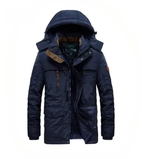 Thermos - Parka Winterjas Heren – Warm Gevoerd met Capuchon en Meerdere Zakken