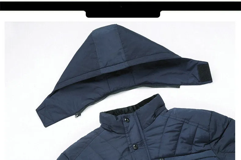 Tommy™ blauwe winddichte waterdichte comfortabele parka winterjas