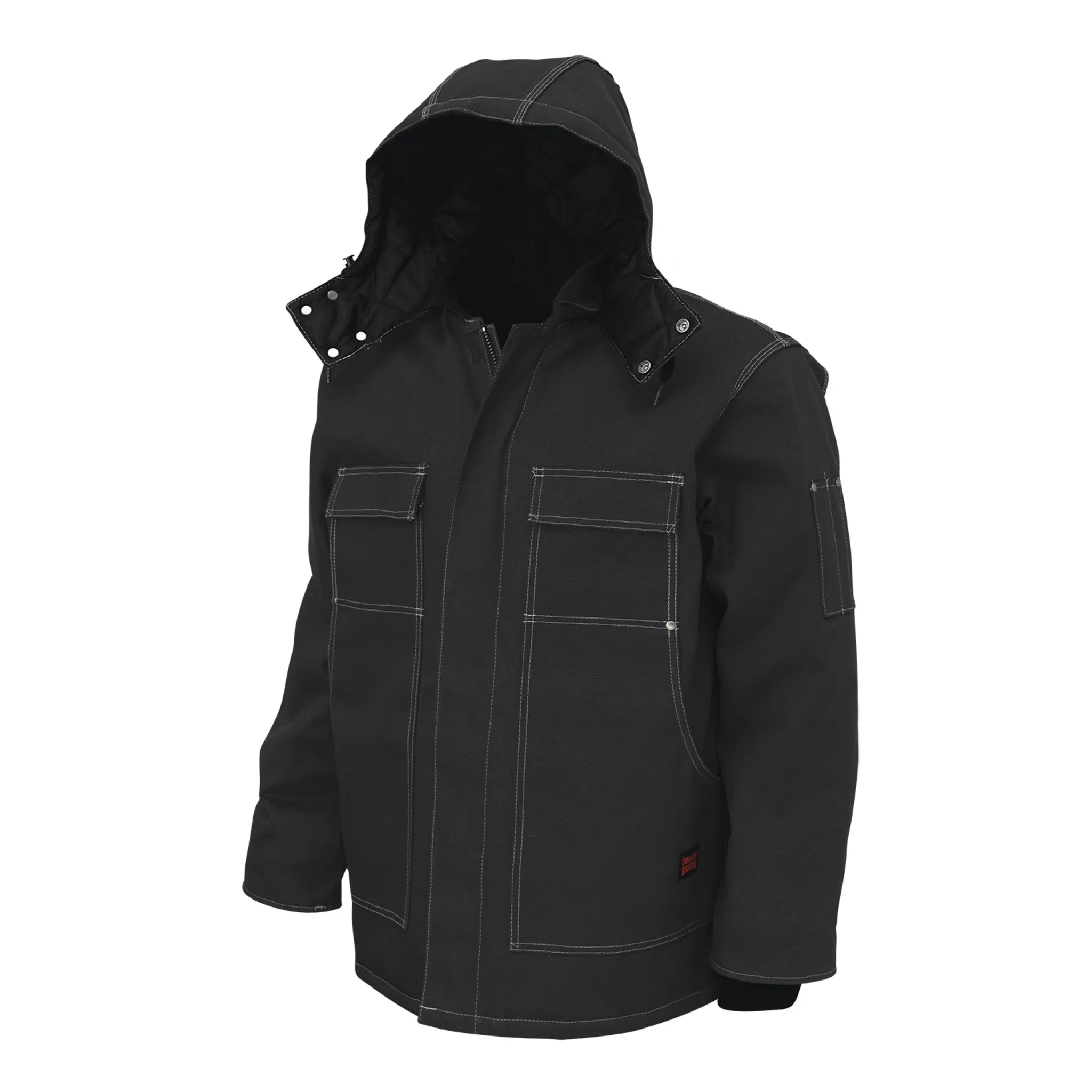 Tough Duck Men's Winter Work Parka WJ34 - Ultimate 12 oz Cotton Duck, Insulated, Water Repellent, Durable, Adjustable Hood, for Extreme Cold | Sizes S-5XL