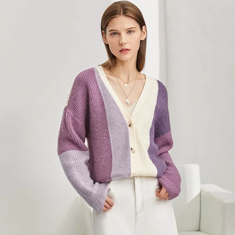 Tricot Cardigan Elegante Cores Vertical - Salem