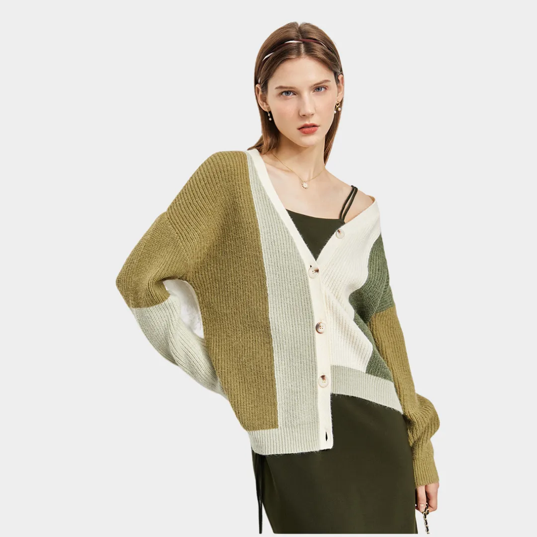 Tricot Cardigan Elegante Cores Vertical - Salem
