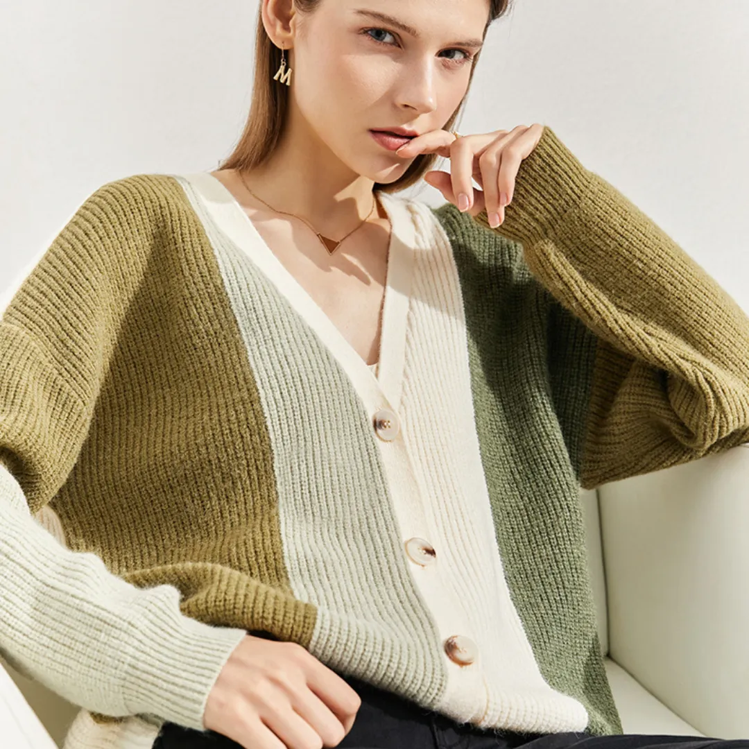 Tricot Cardigan Elegante Cores Vertical - Salem