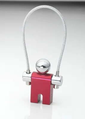 Troika Jumper Jump Rope Charm Keychain with Nail Friendly Loop - Red