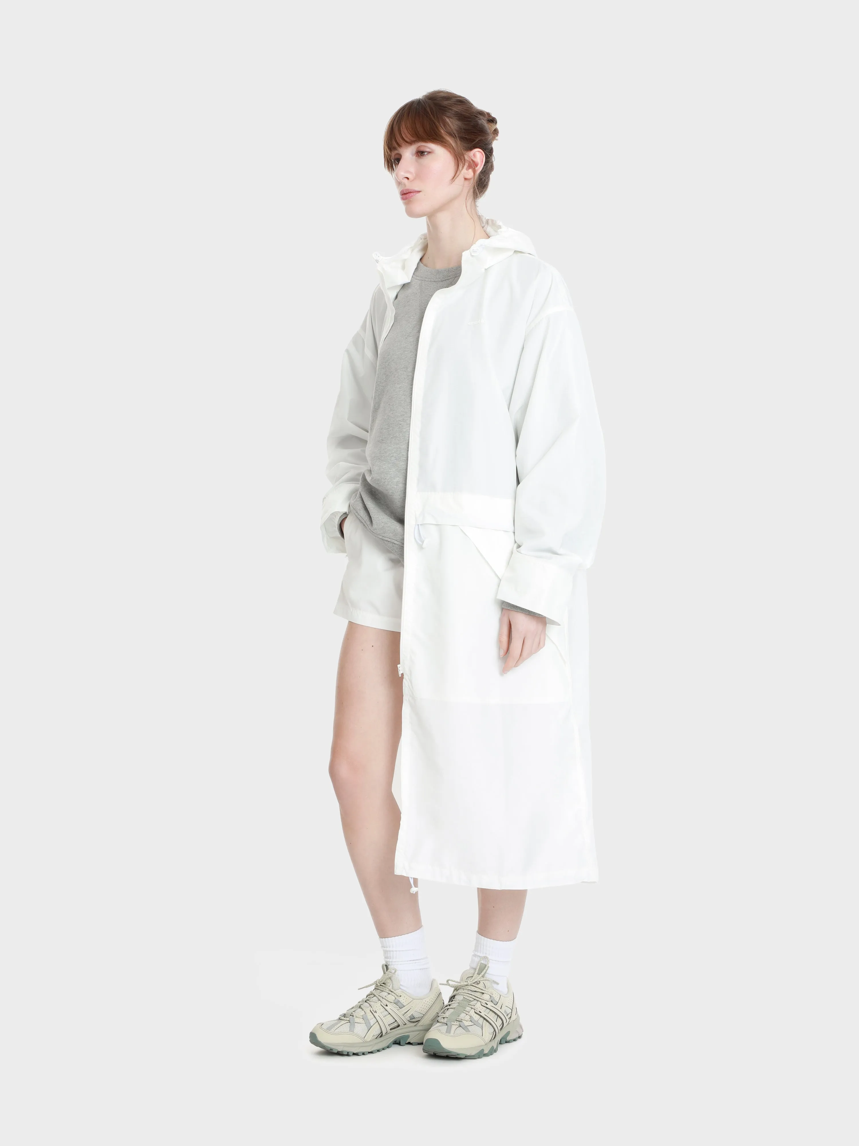 Unisex zip adjustable ripstop long windbreaker