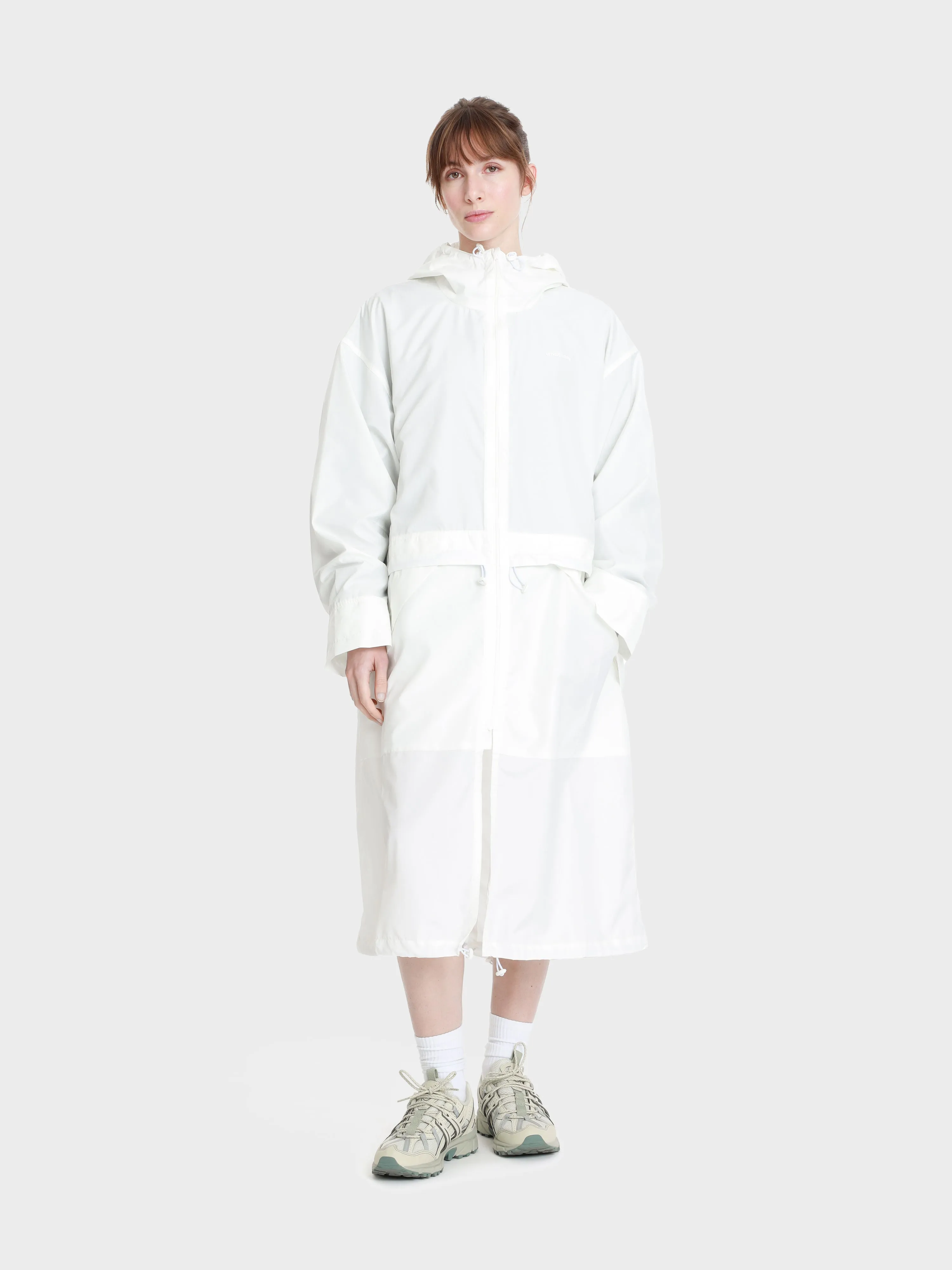 Unisex zip adjustable ripstop long windbreaker