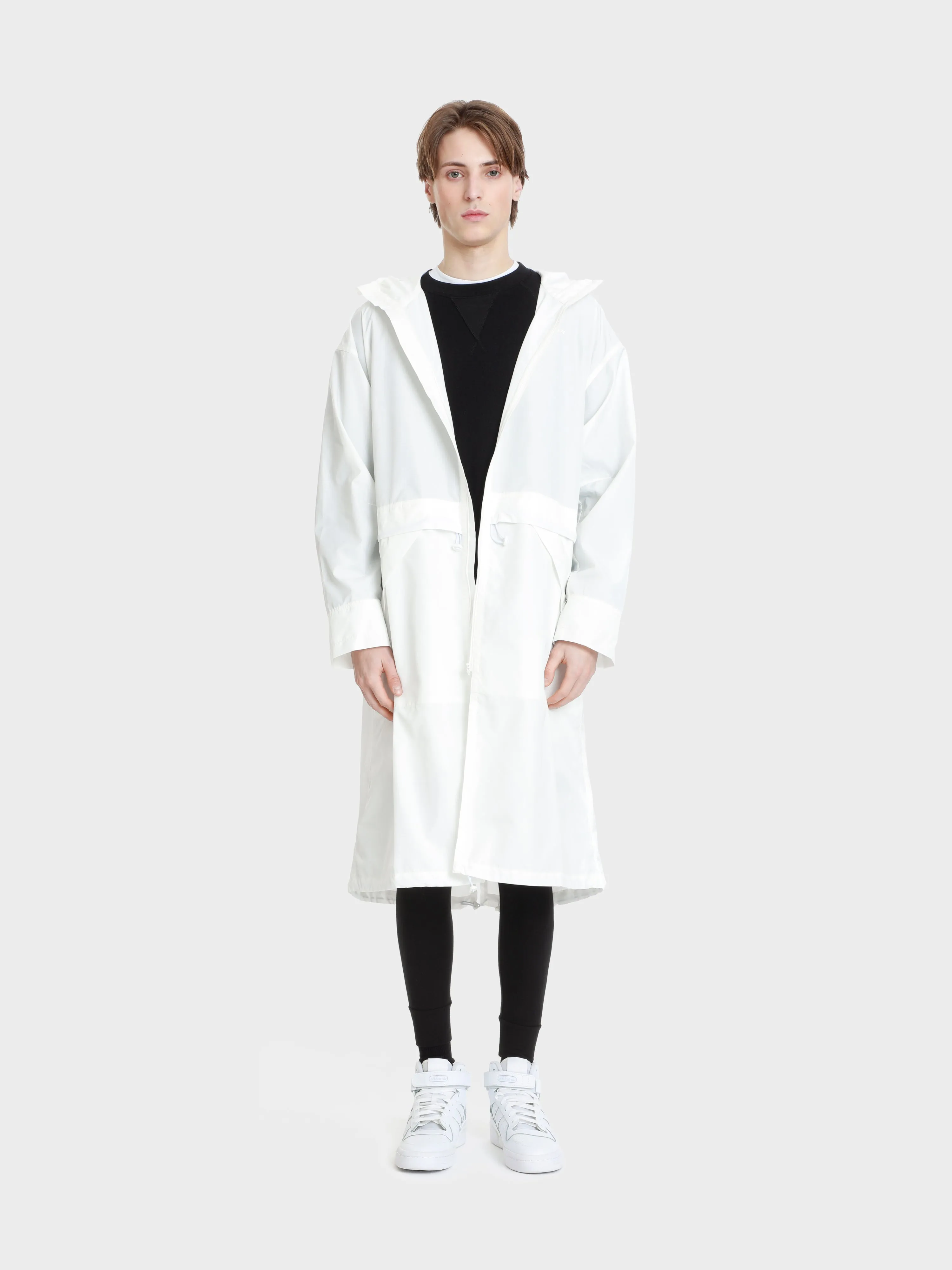 Unisex zip adjustable ripstop long windbreaker
