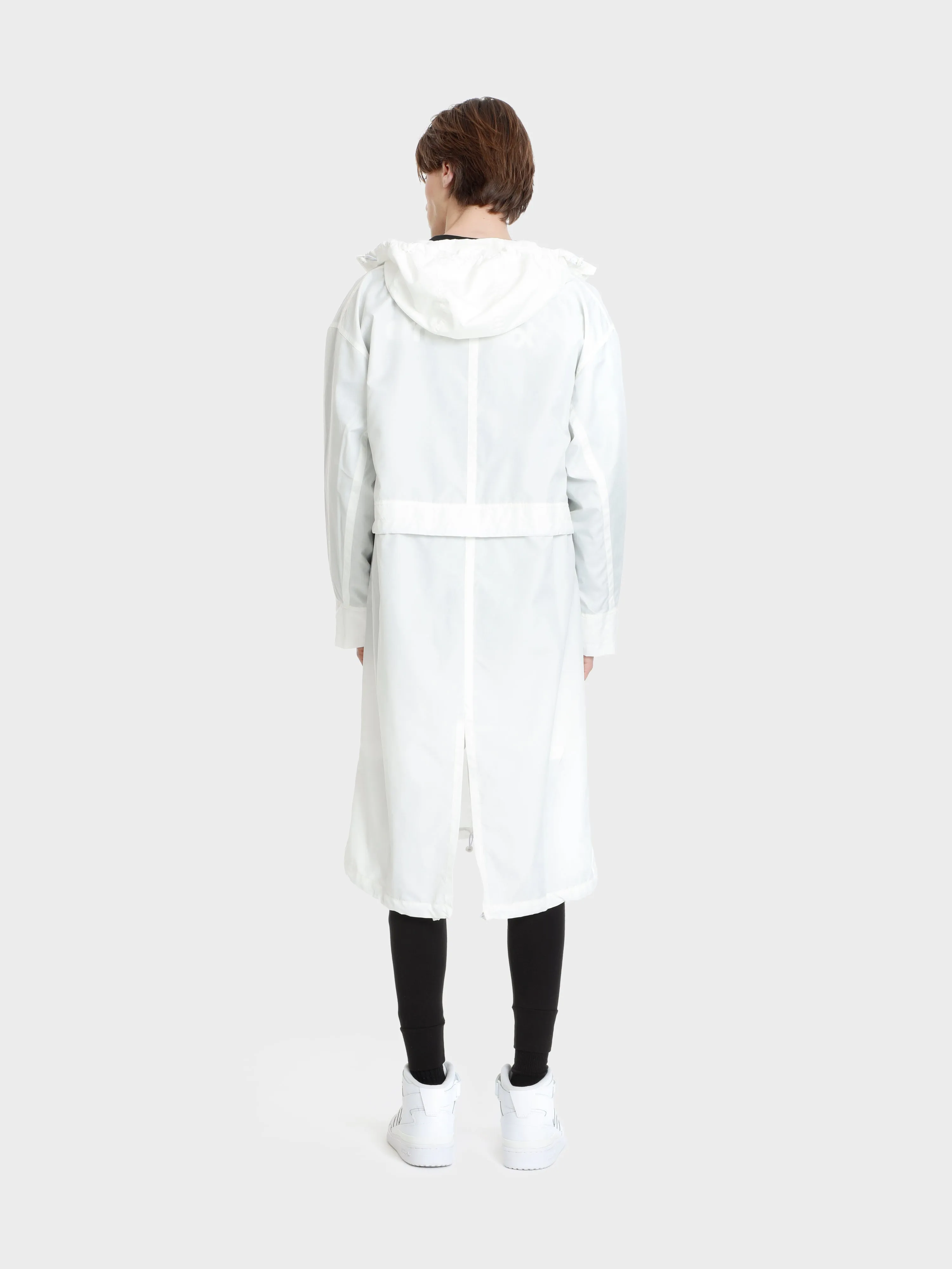 Unisex zip adjustable ripstop long windbreaker