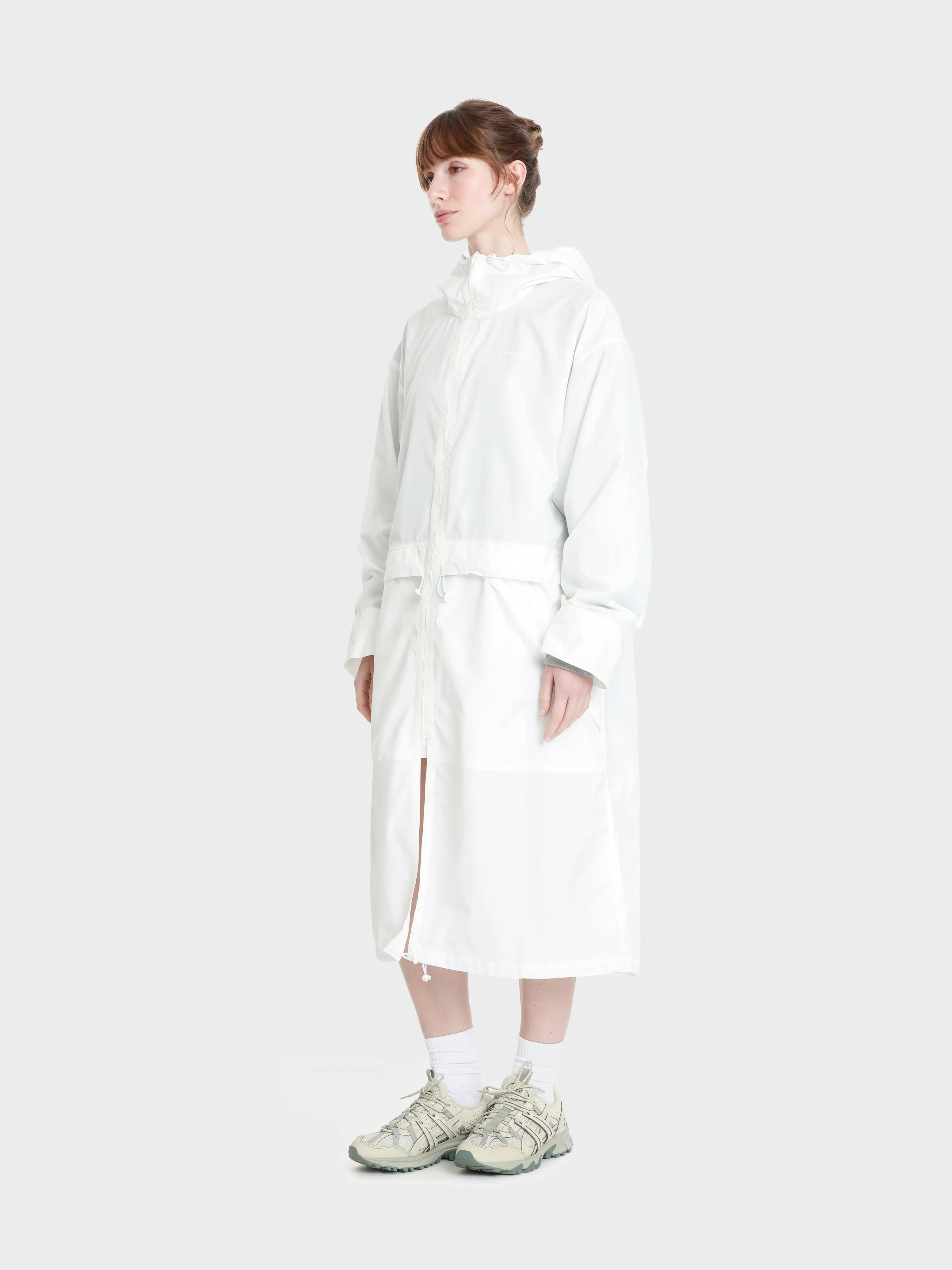 Unisex zip adjustable ripstop long windbreaker
