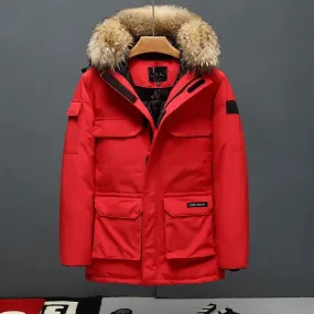 Varnoud - Parka Winterjas Heren – Winddicht met Afneembare Capuchon en Bontkraag