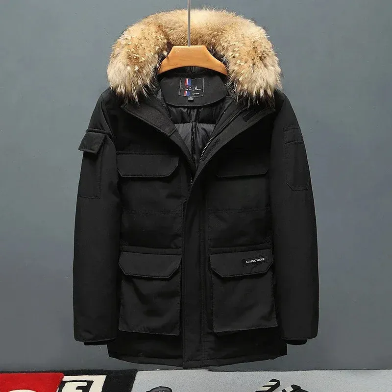 Varnoud - Parka Winterjas Heren – Winddicht met Afneembare Capuchon en Bontkraag