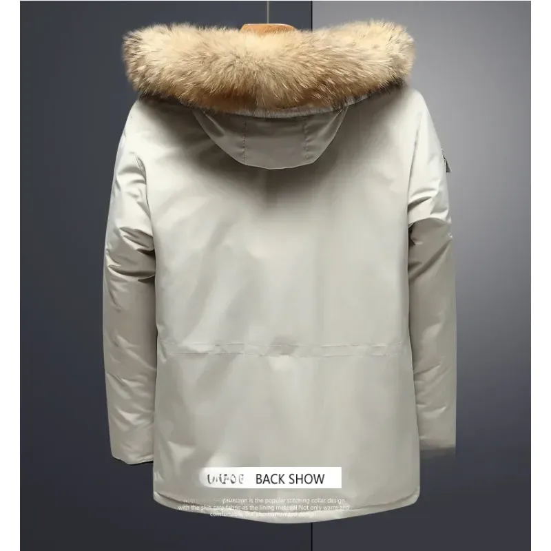 Varnoud - Parka Winterjas Heren – Winddicht met Afneembare Capuchon en Bontkraag