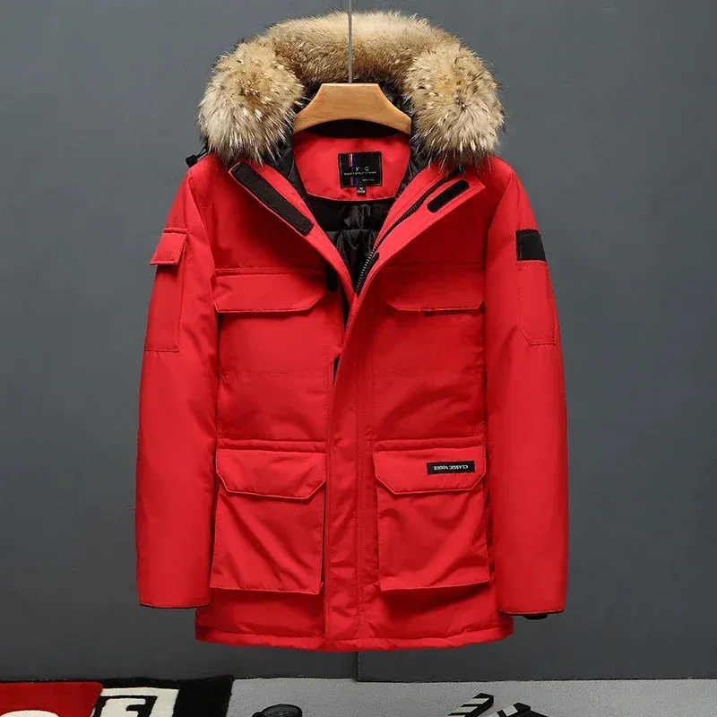 Varnoud - Parka Winterjas Heren – Winddicht met Afneembare Capuchon en Bontkraag