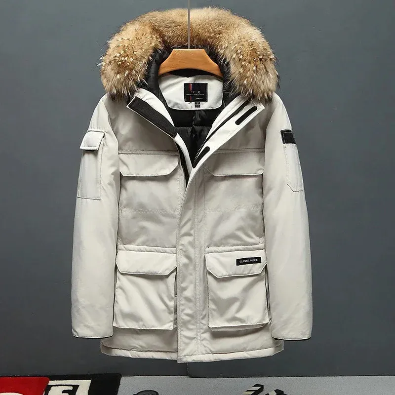 Varnoud - Parka Winterjas Heren – Winddicht met Afneembare Capuchon en Bontkraag
