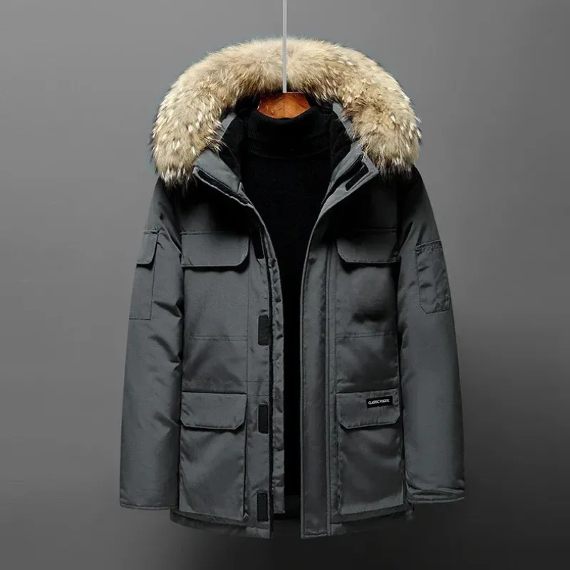 Varnoud - Parka Winterjas Heren – Winddicht met Afneembare Capuchon en Bontkraag