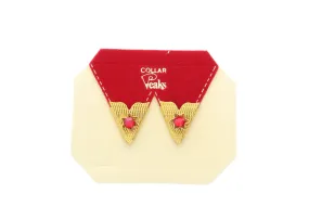 Vintage Collar Tips, 25mm x 18mm, gold plated, f sold by pair  2625G/Red crystal