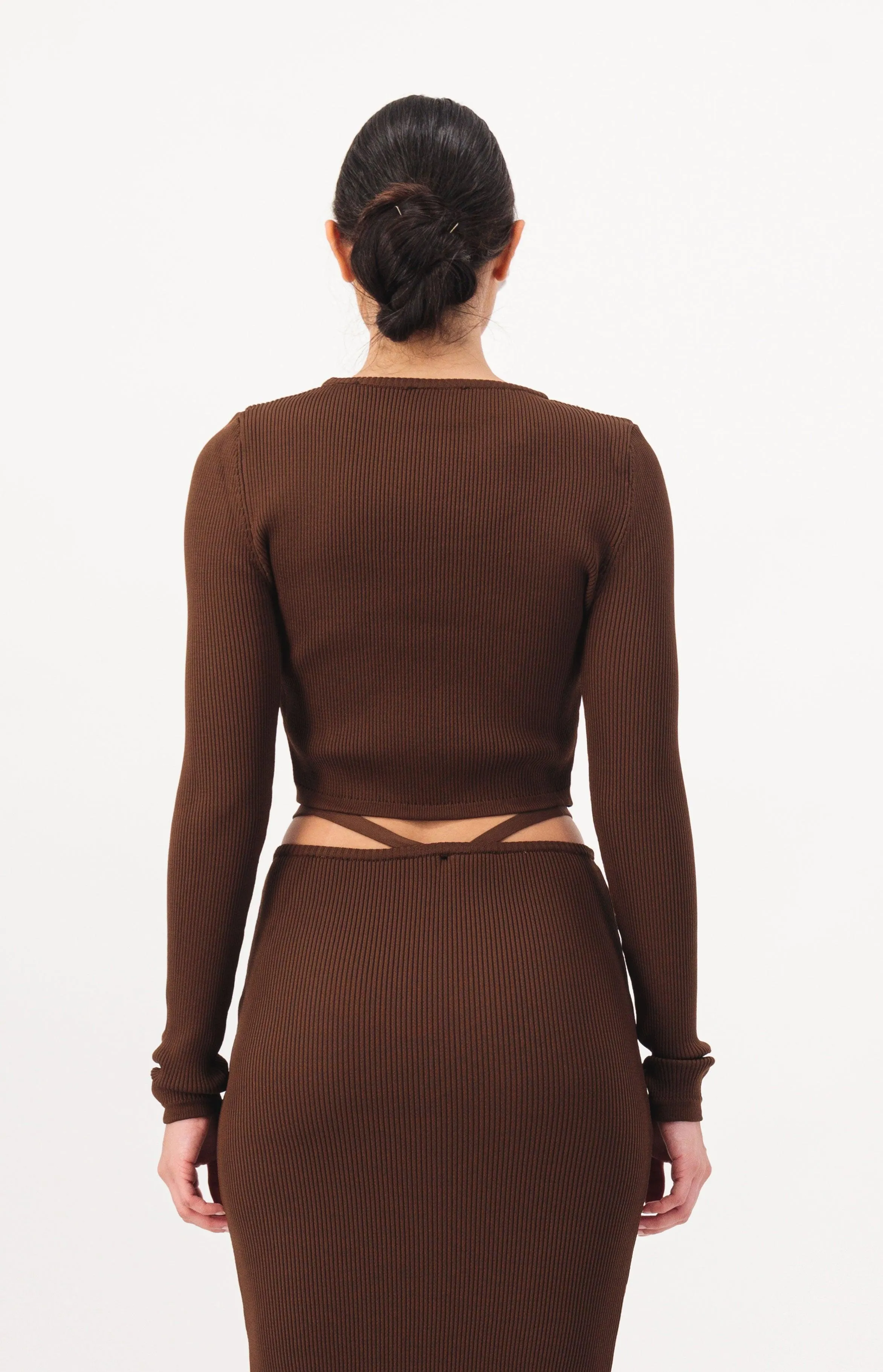 Waist Detail Pencil Skirt Knit Sweater Set