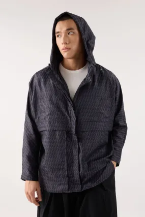 Winter Grey Printed Parka Jacket