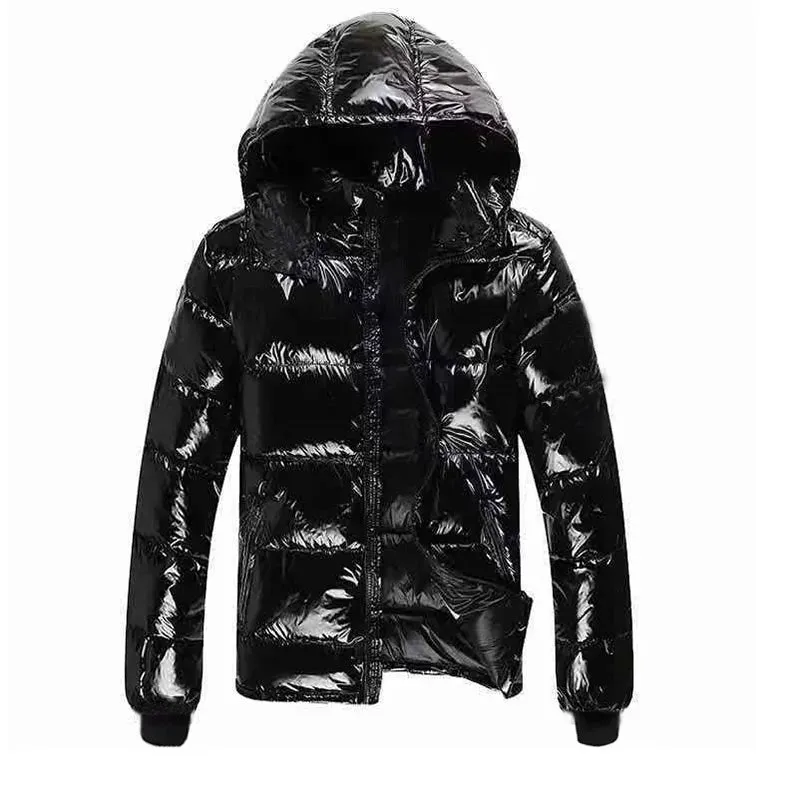 Winter Jacket Men Parkas Thicken Warm Coat Mens Glossy Black Jackets Solid Color Parka Coat Men's  Fashion New Streetwear 5XL