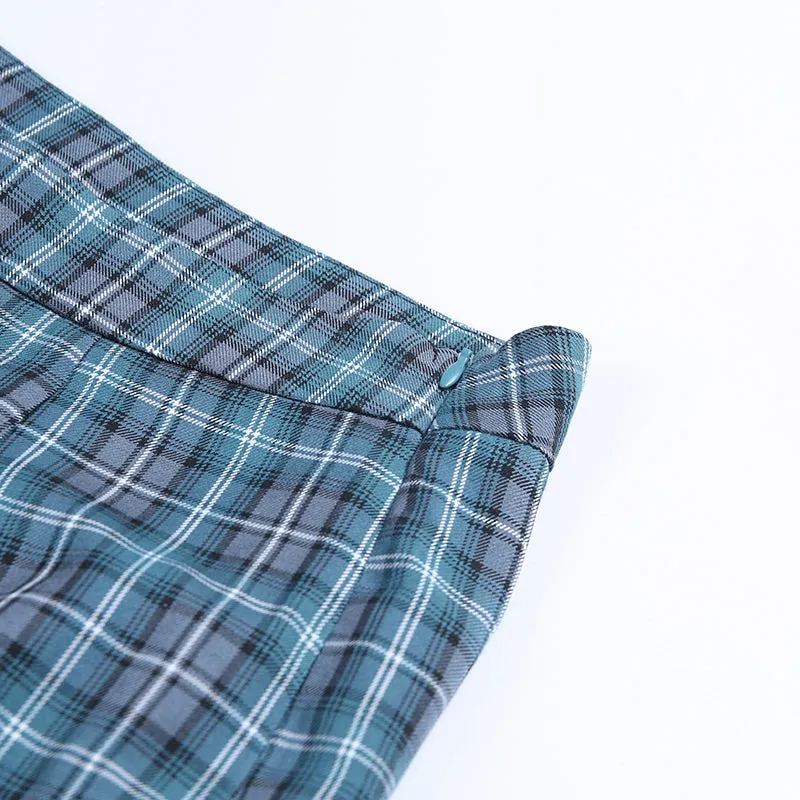 Women's Autumn Casual Plaid High Waist Pants