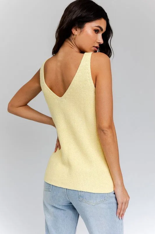 Women's Deep V-Neck Knit Tank Top