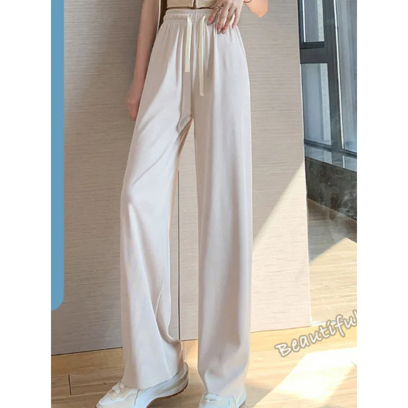 Women's Ice Silk High Waist Casual Summer Pants