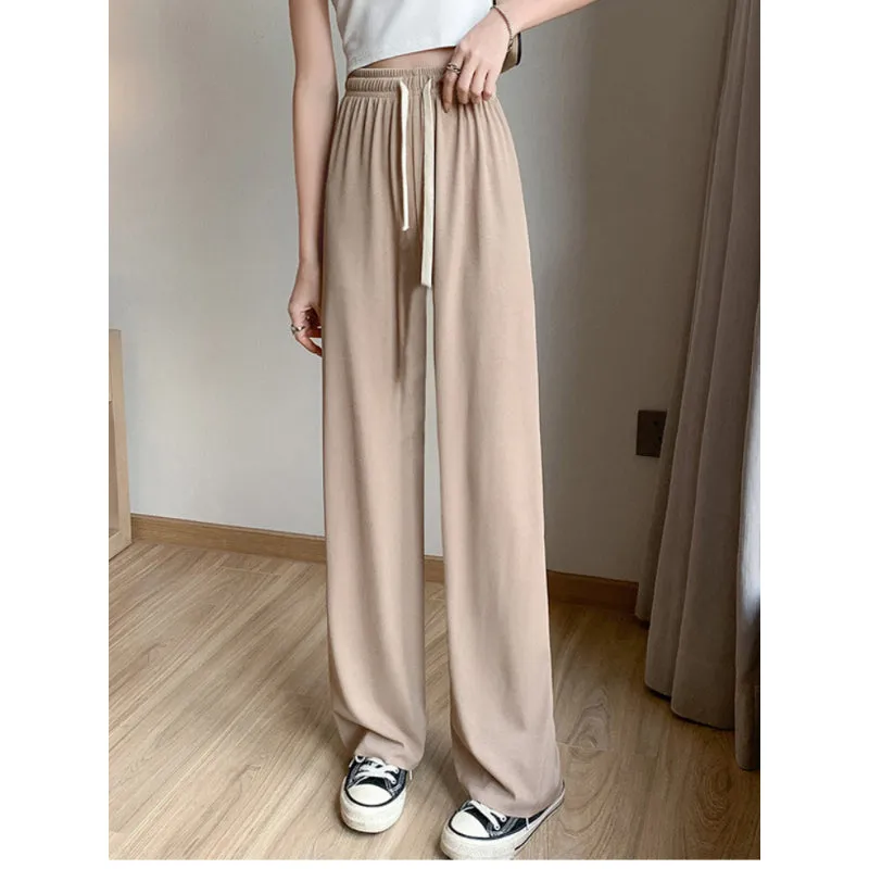 Women's Ice Silk High Waist Casual Summer Pants