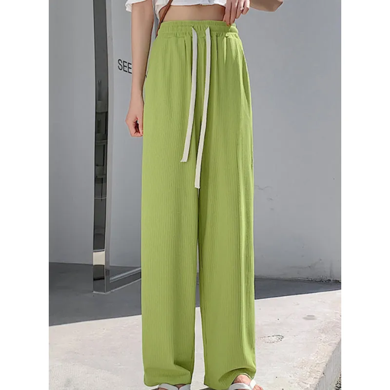 Women's Ice Silk High Waist Casual Summer Pants