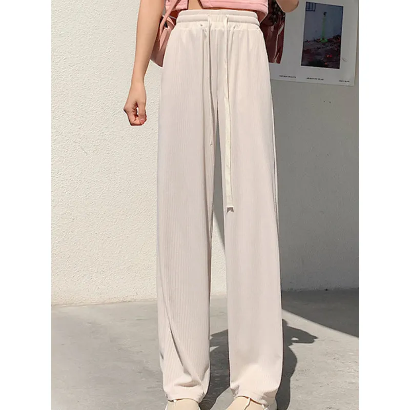Women's Ice Silk High Waist Casual Summer Pants