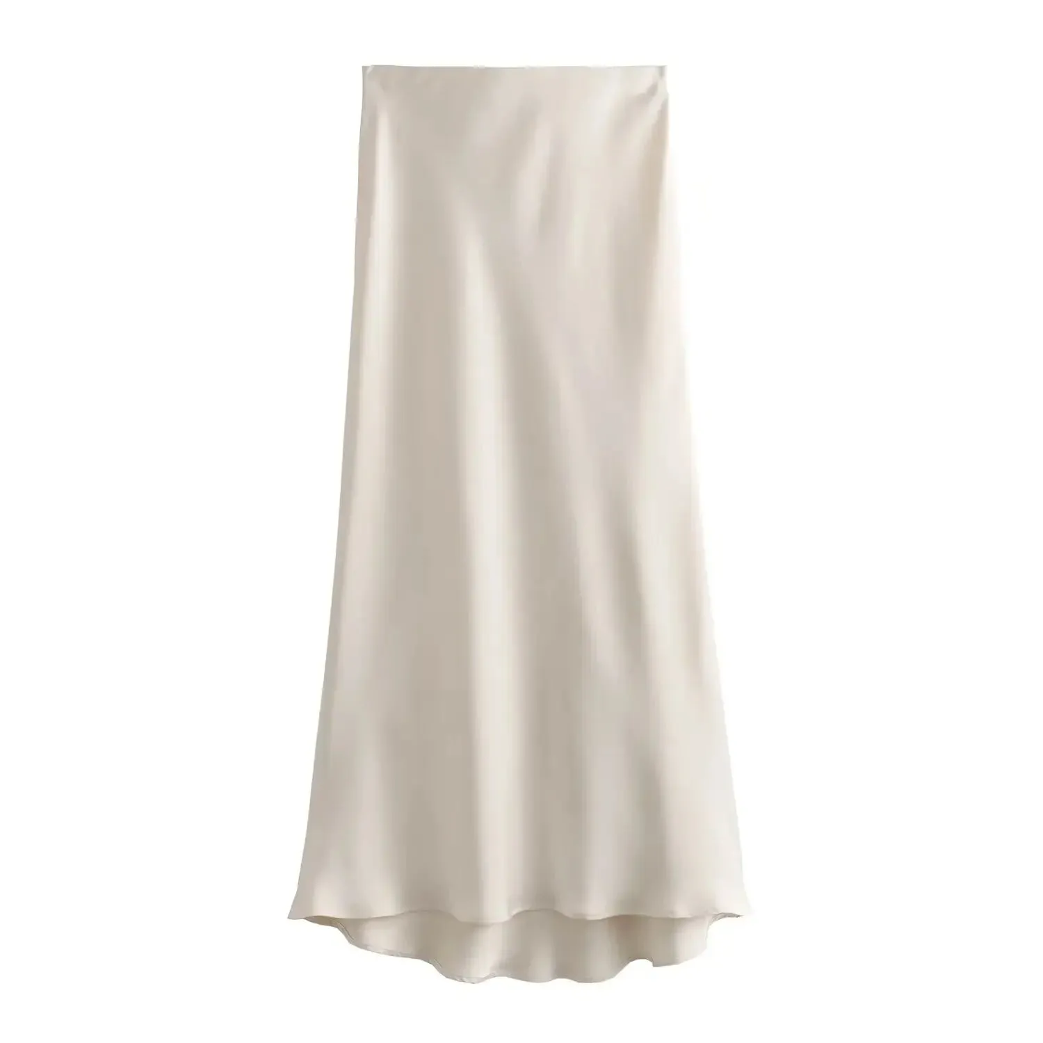 Women's Satin Pleated Midi Skirt