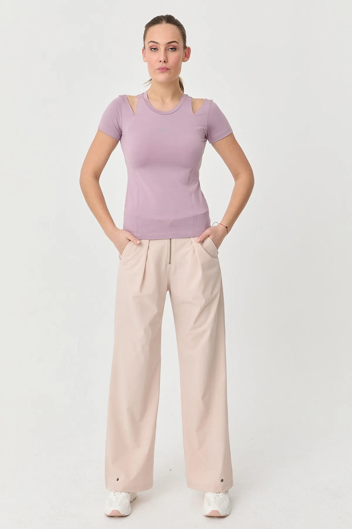Women's Thın Lycra Woven Lıghtweıght Trousers