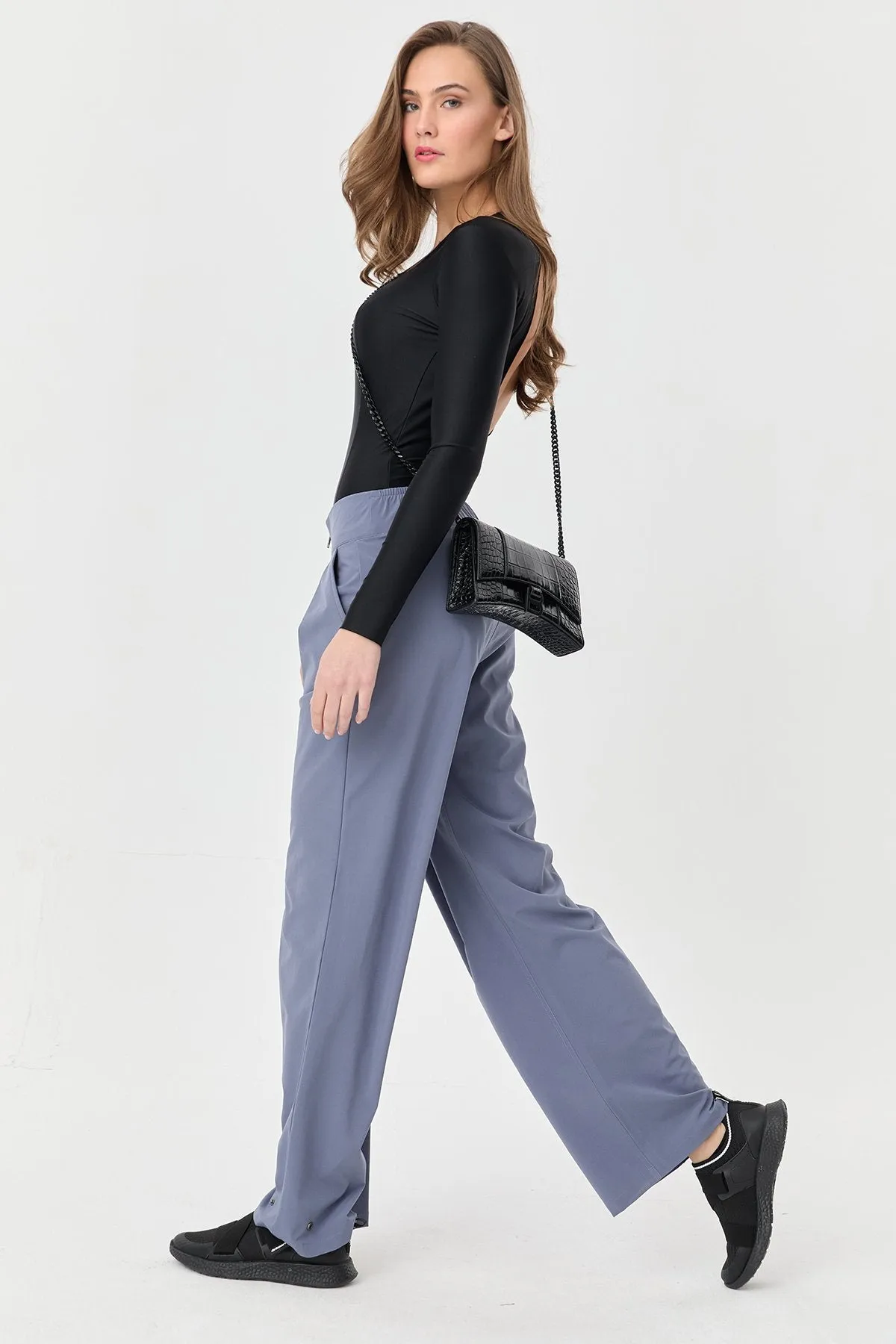 Women's Thın Lycra Woven Lıghtweıght Trousers