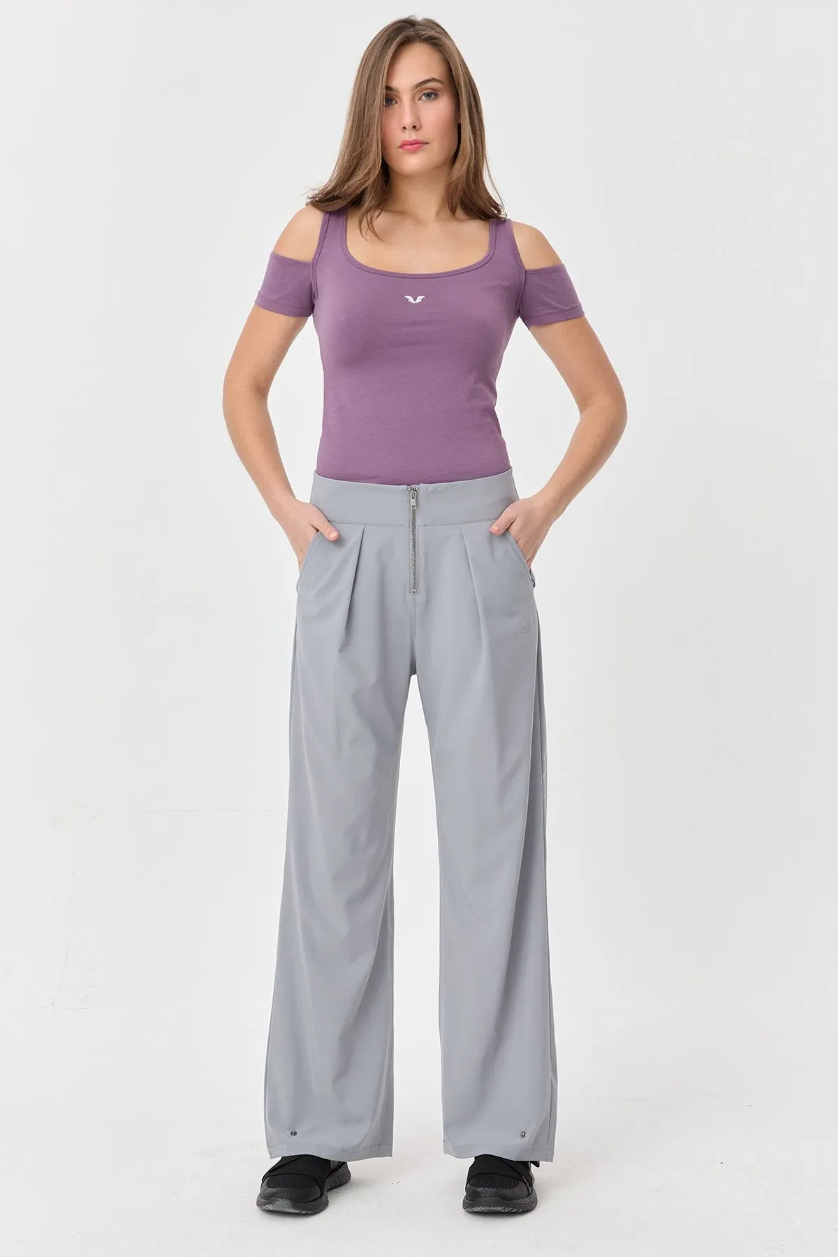 Women's Thın Lycra Woven Lıghtweıght Trousers