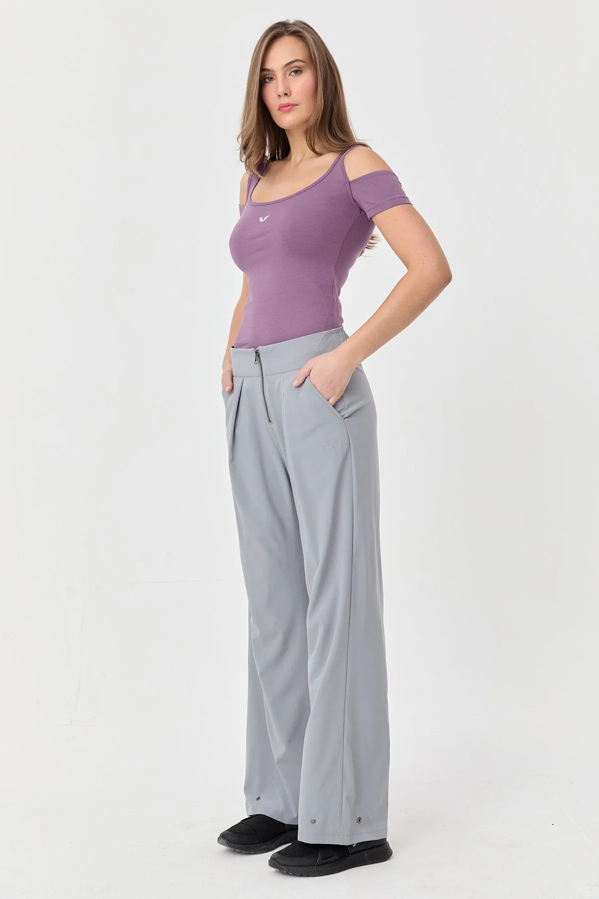 Women's Thın Lycra Woven Lıghtweıght Trousers