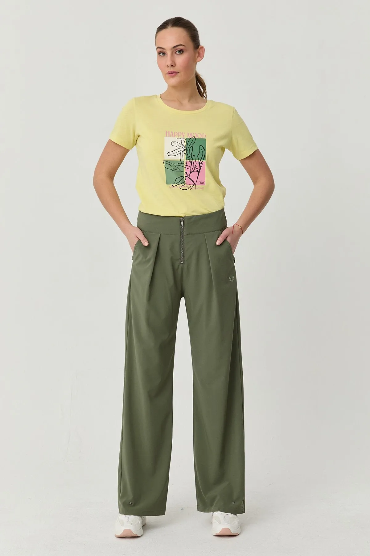 Women's Thın Lycra Woven Lıghtweıght Trousers