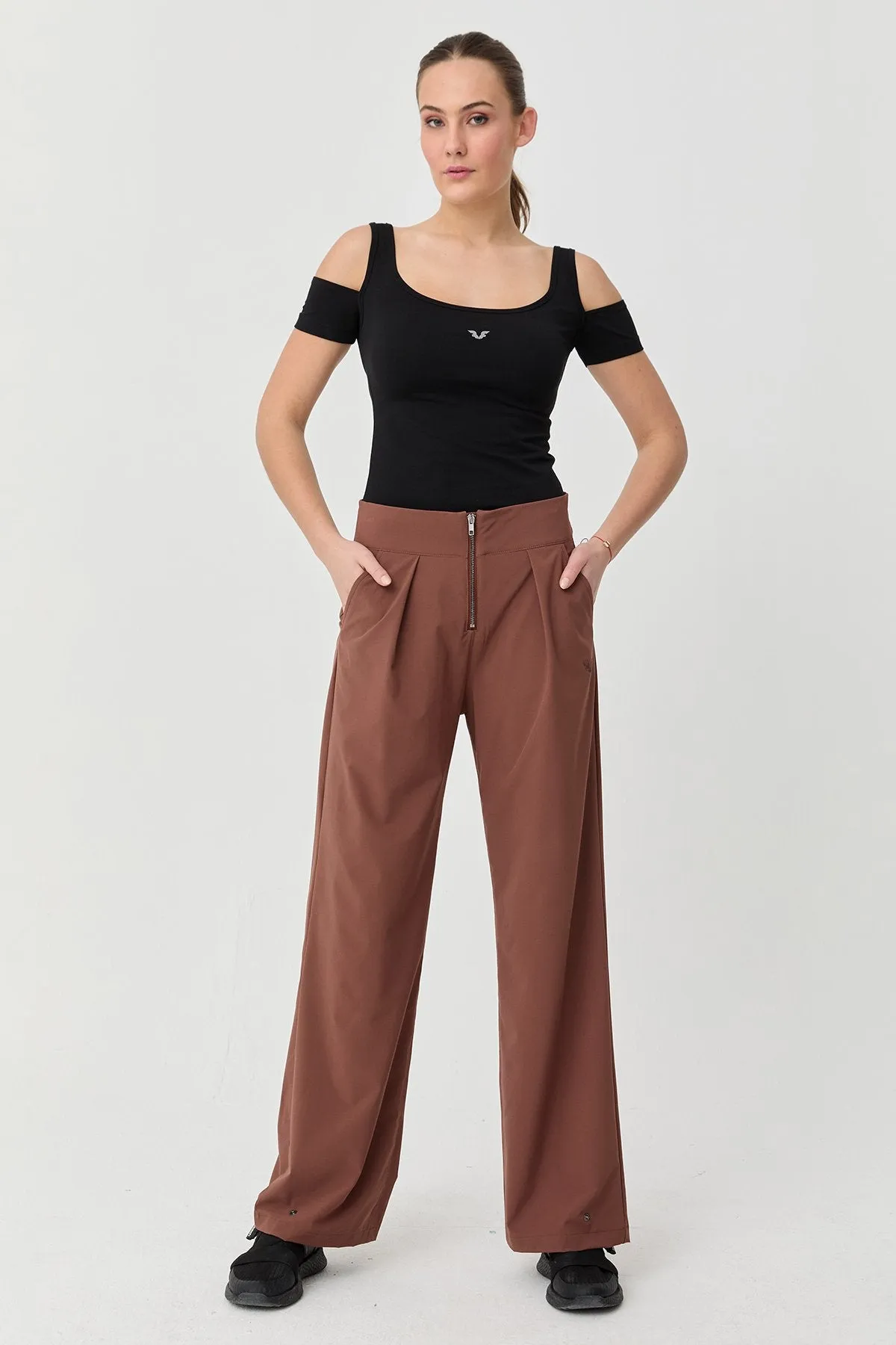 Women's Thın Lycra Woven Lıghtweıght Trousers