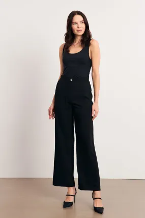 ZRF Women High Waist Wide Leg Pants - Black - Jena